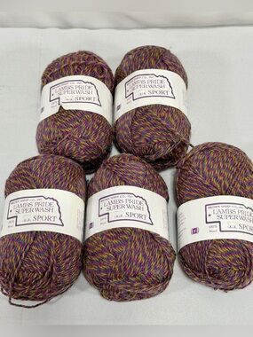 Lamb’s Pride Yarn Wool Super Wash Sport Explosive Berry SWS192 5 Skeins lot